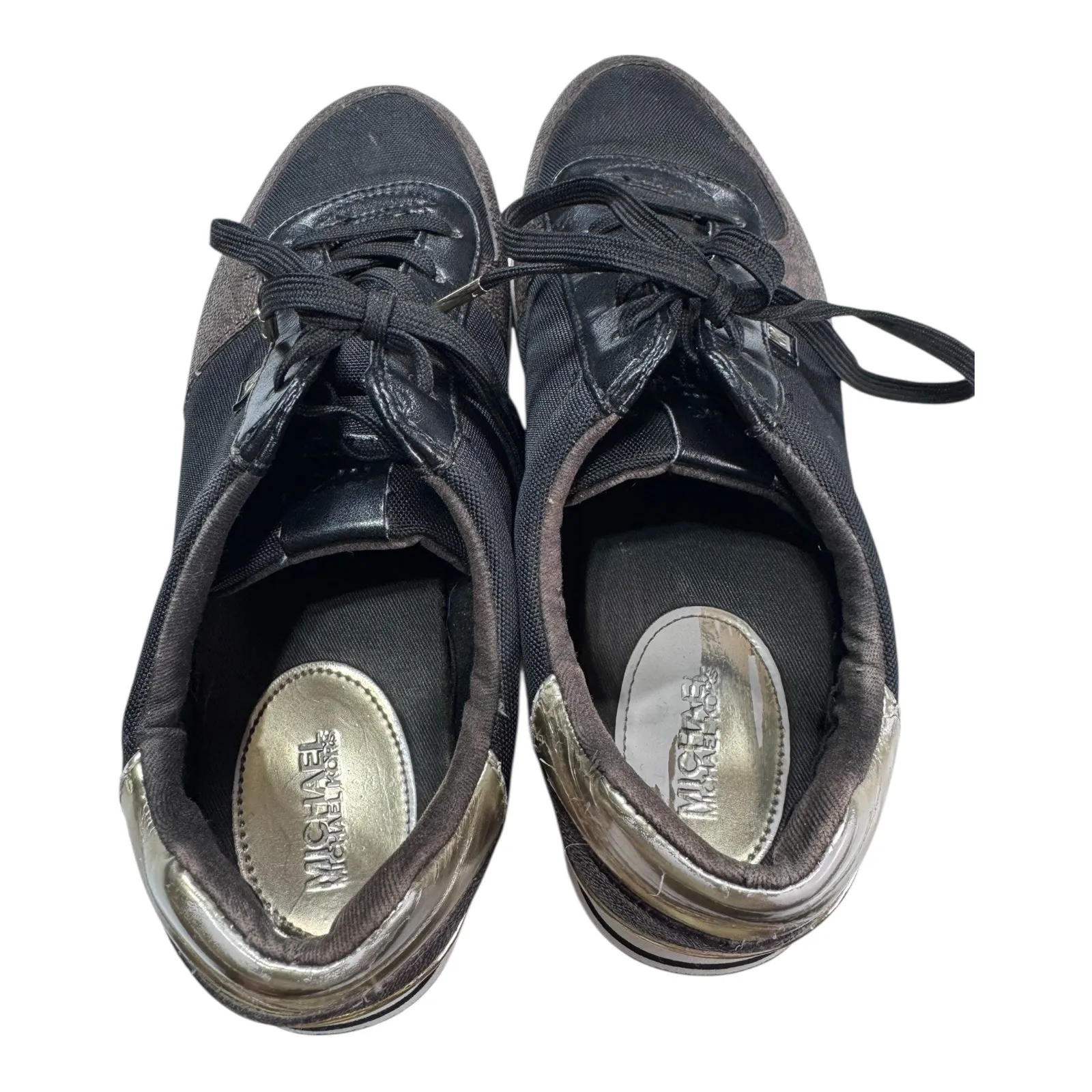 Michael Kors MK Logo Sneaker Black Brown Lace-Up Platform Casual Women's 7.5 - Image 6