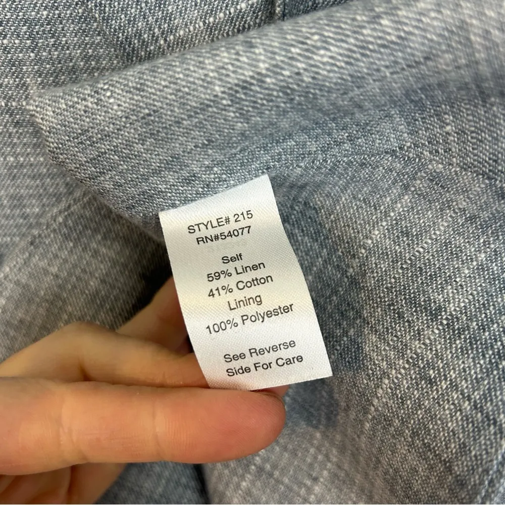 CAbi Beachwalk Chambray Linen Blend Blazer Size 8 - Image 7