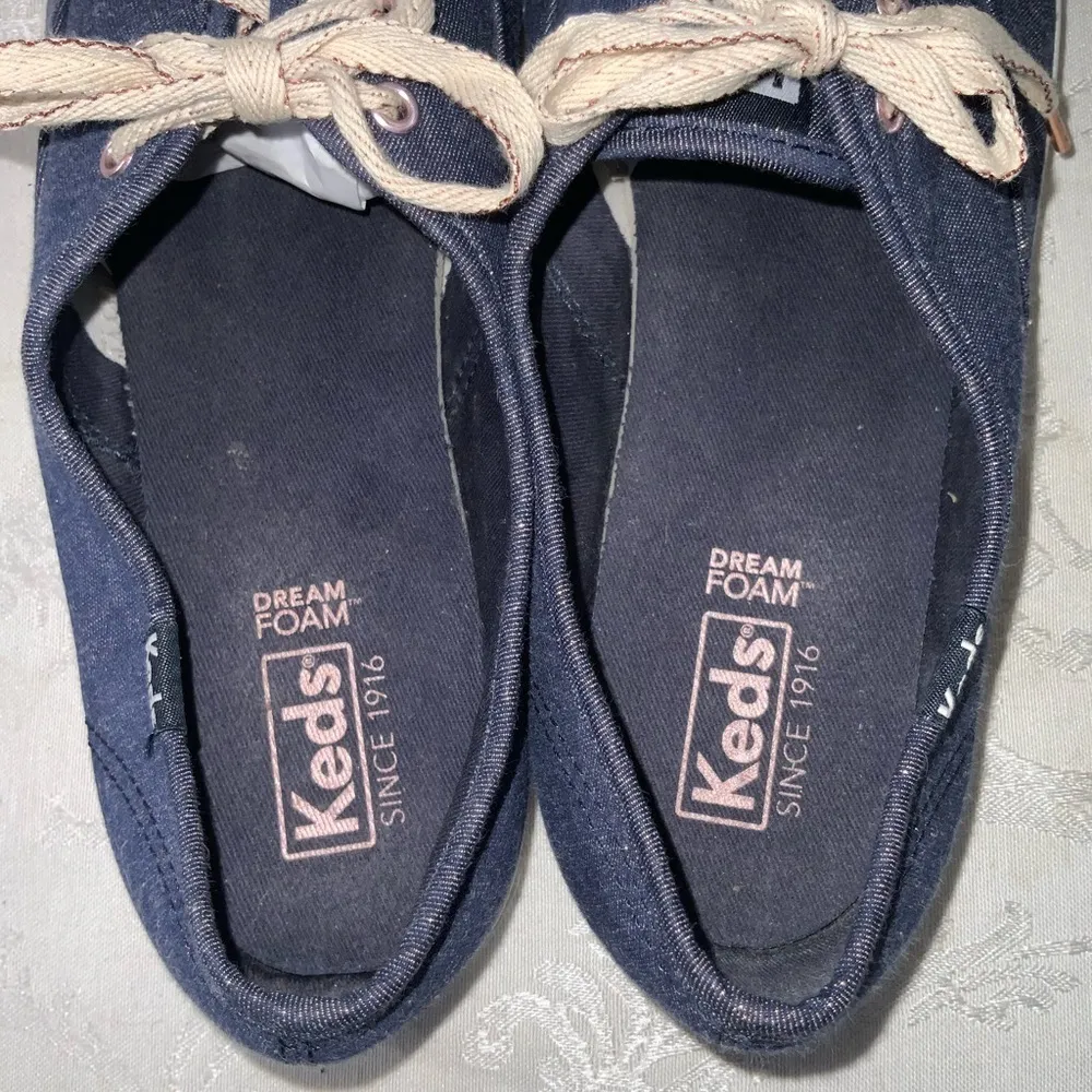 Keds Navy Blue Metallic Lace Up Casual Sneakers  Womens 9.5 Excellent Condition - Image 6