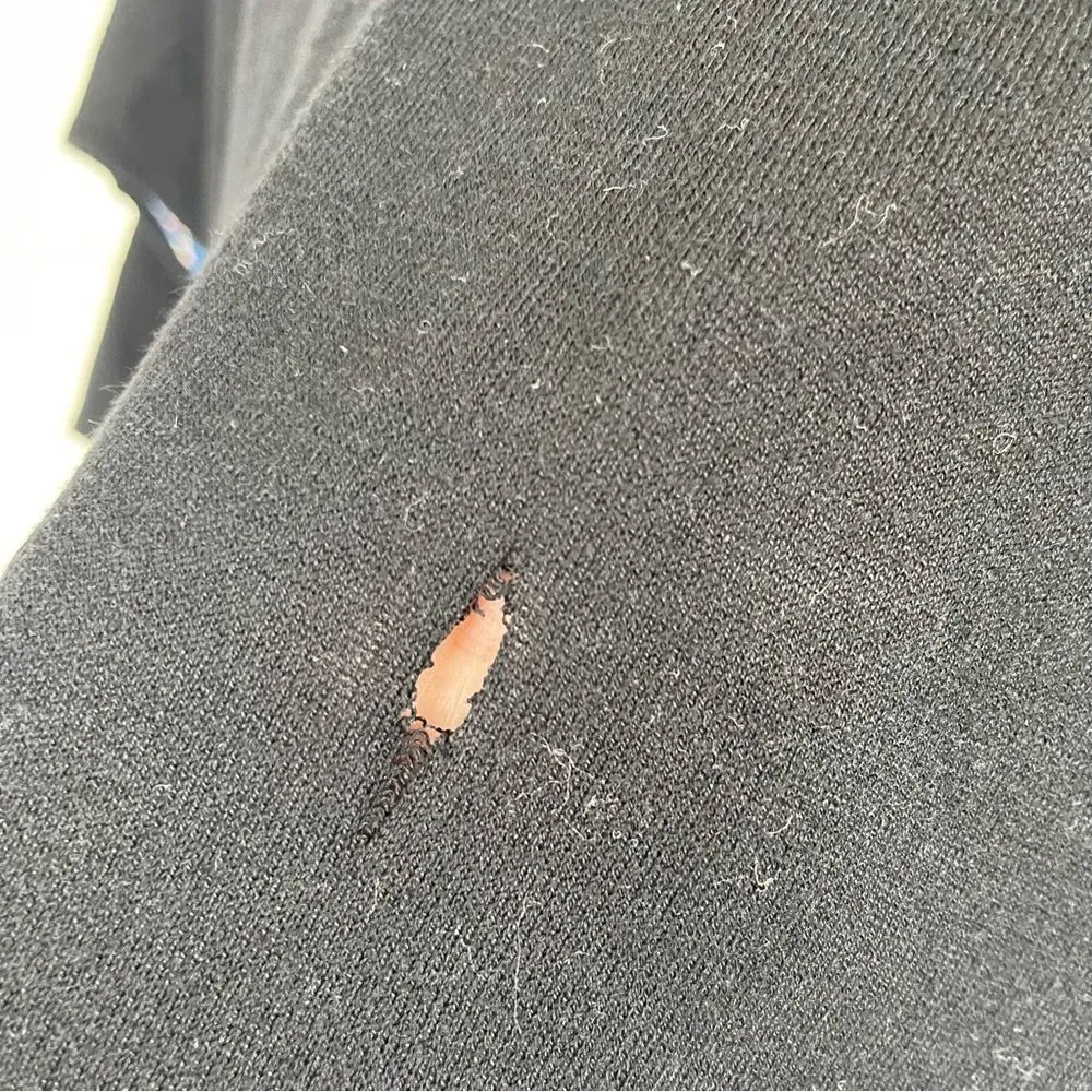 Derek Lam Wool Blend Black Blue Patterned Short Sleeve Sweater - Image 5