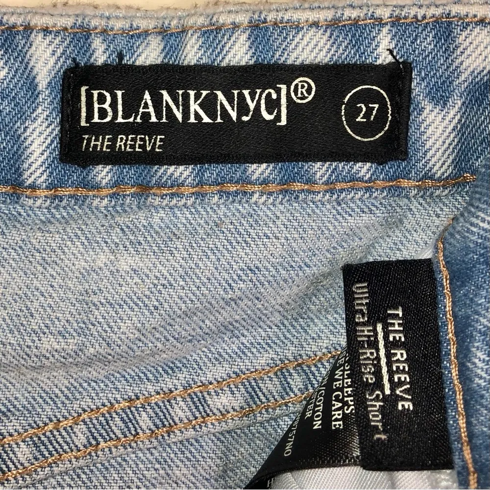 The Reeve Ultra High-Rise Frayed Raw Hem Light Wash Denim Shorts - Image 7