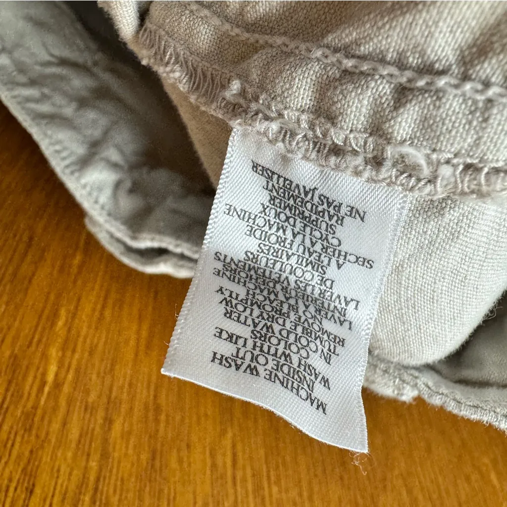 Frank & Eileen Jameson Utility Joggers Cropped Pants Linen Blend Cream 6 - Image 10