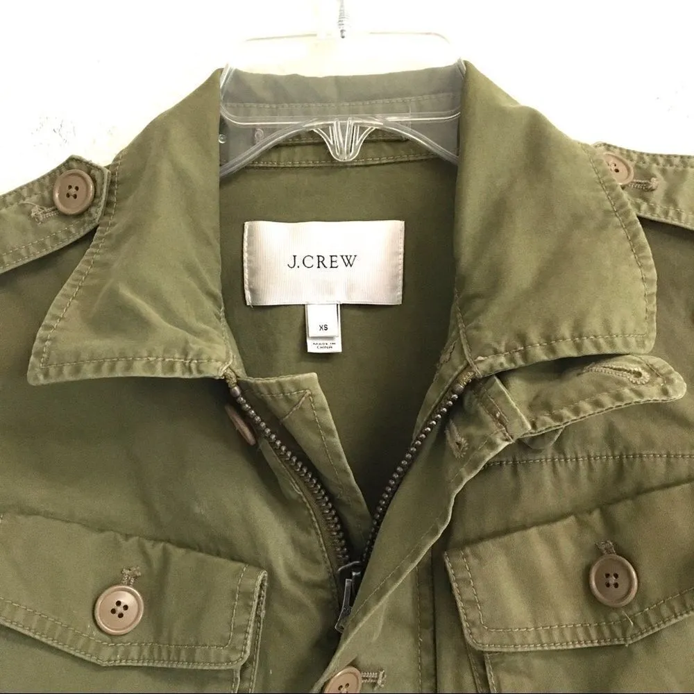 J. Crew Y2K cotton boyfriend fatigue military  coat/parka XS - Image 8