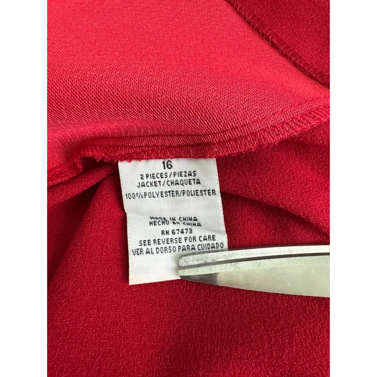 Danny & Nicole Red Embroidered Button‎ Front Blazer Jacket Women’s 16 - Image 6