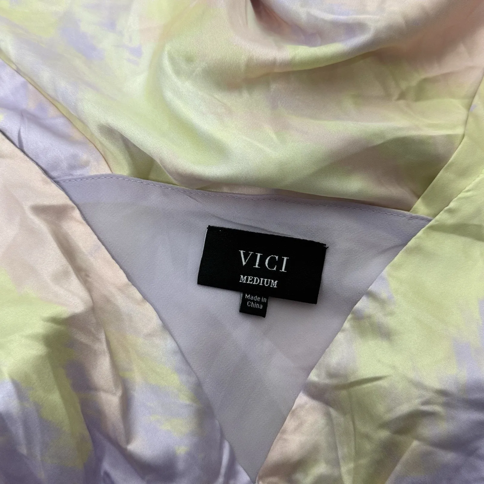 VICI Pastel Tie Dye Maxi Dress Women’s Medium Sleeveless V-Neck Empire Waist - Image 7