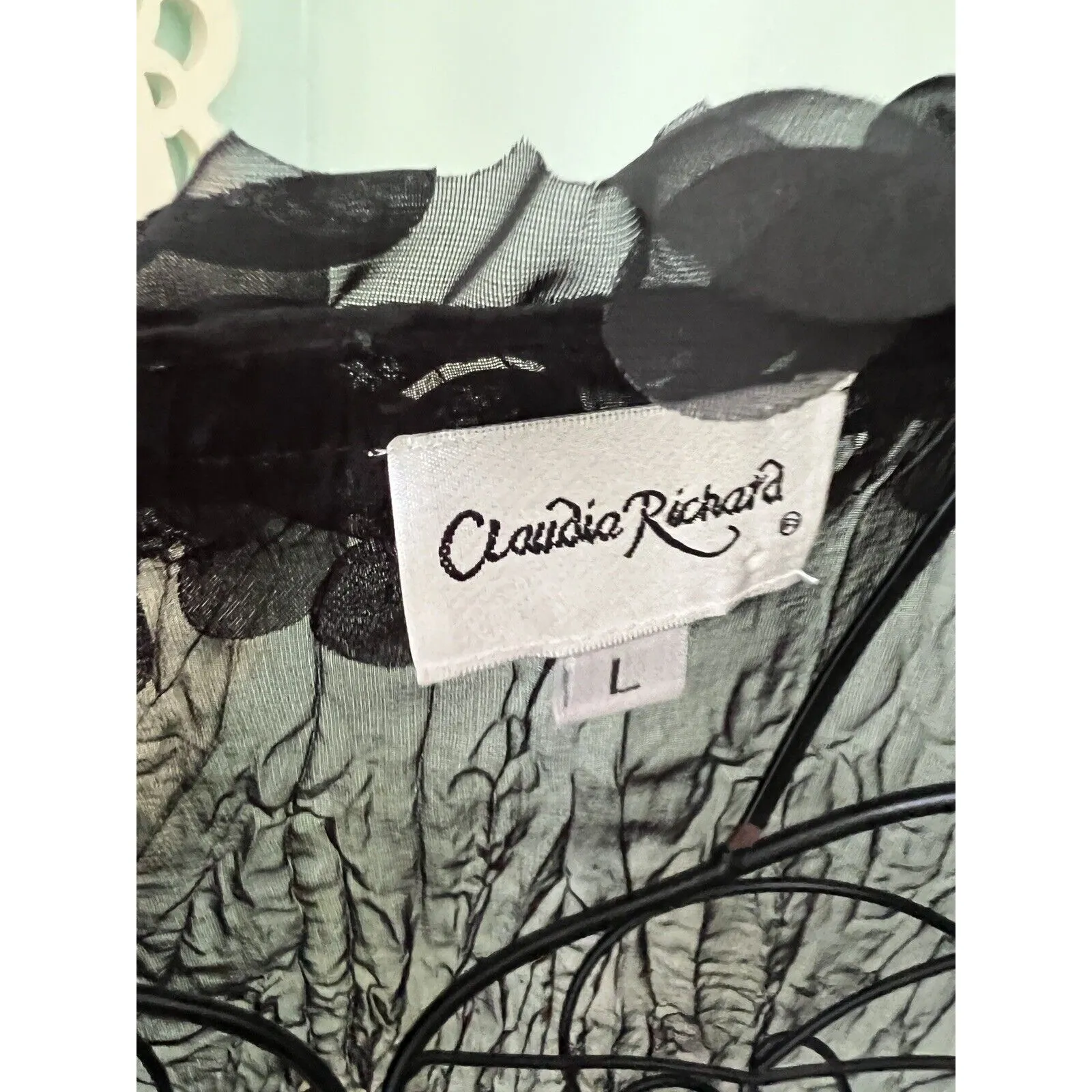 Punk Rave Goth Rock Fashion Black L/S Shirt Tops Steampunk Sheer L Y2k Collared Size L - Image 5