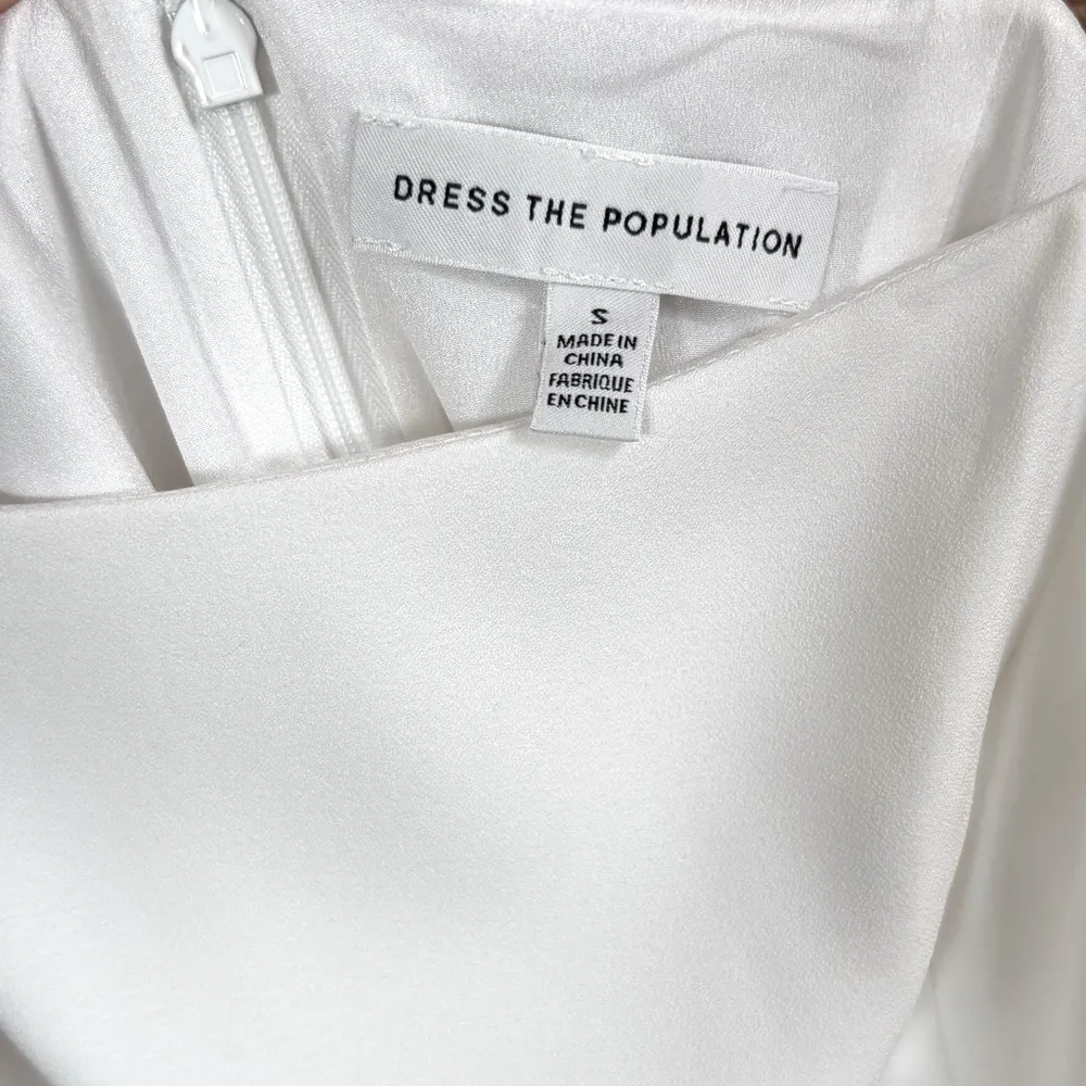 NWOT DRESS THE POPULATION Alana Front Slit Body-Con Dress in White Size S - Image 6