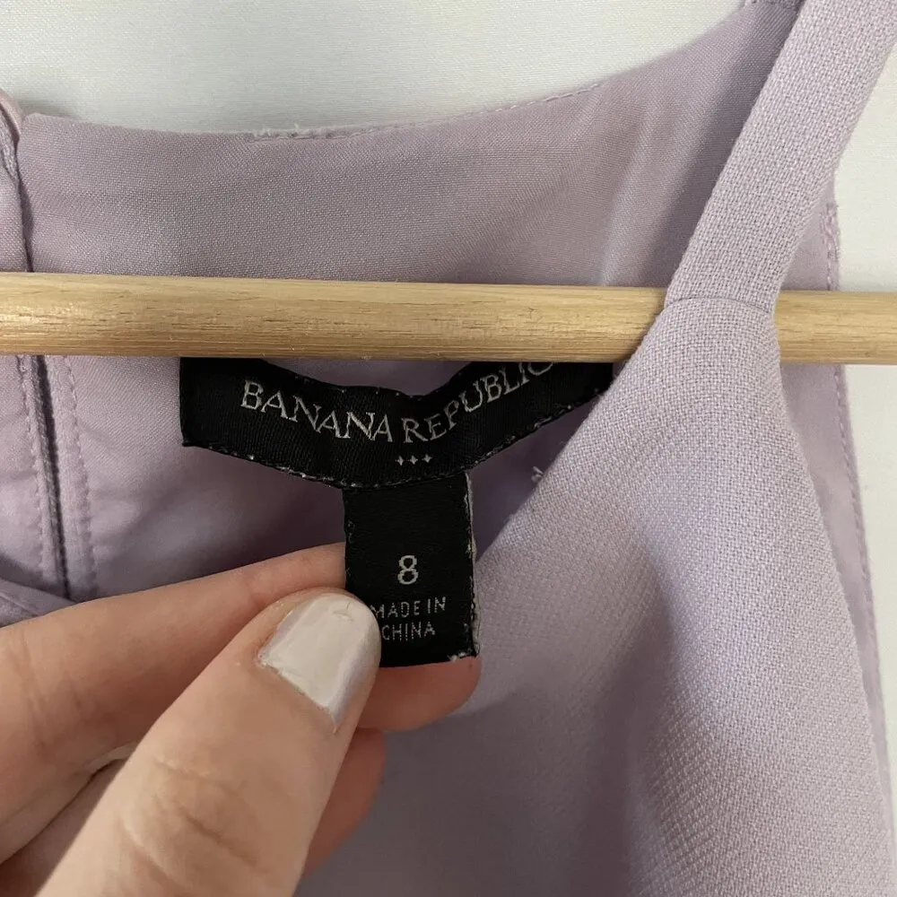 Banana Republic lilac purple halter neckline midi dress formal women's size 8 - Image 3