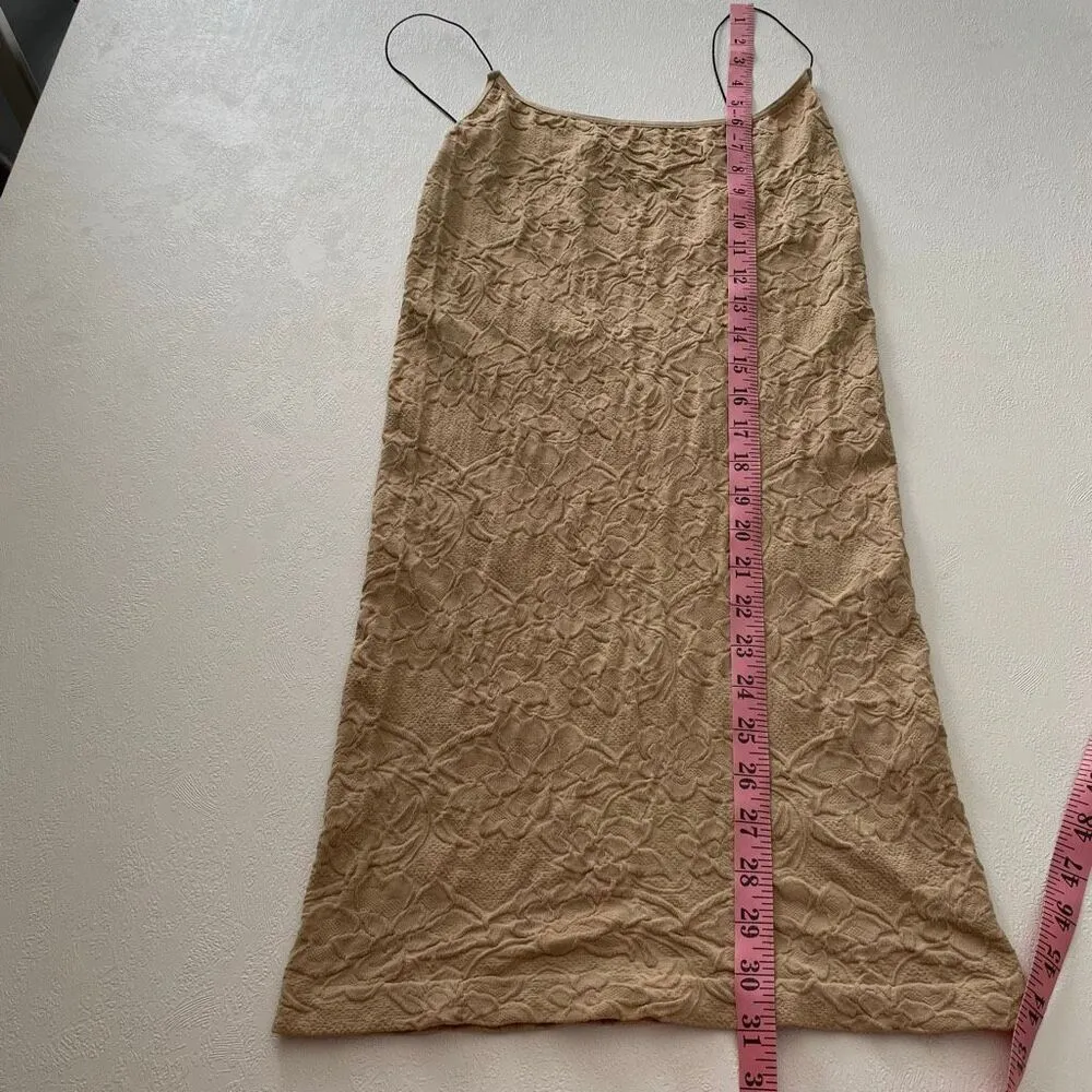 Free People Intimately Seamless Slip Dress | Nude Beige Textured Bodycon Midi M/ - Image 4