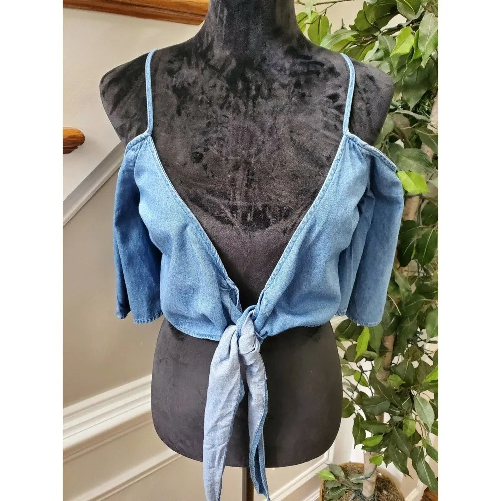 Boutique Three Blue Denim 100% Cotton V - Image 4