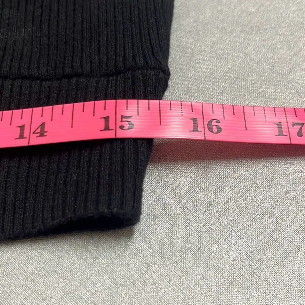 Good American 6 US 2X Black Ribbed Sweater Bralet Crop Top Plunge Neck NWT Sexy - Image 7