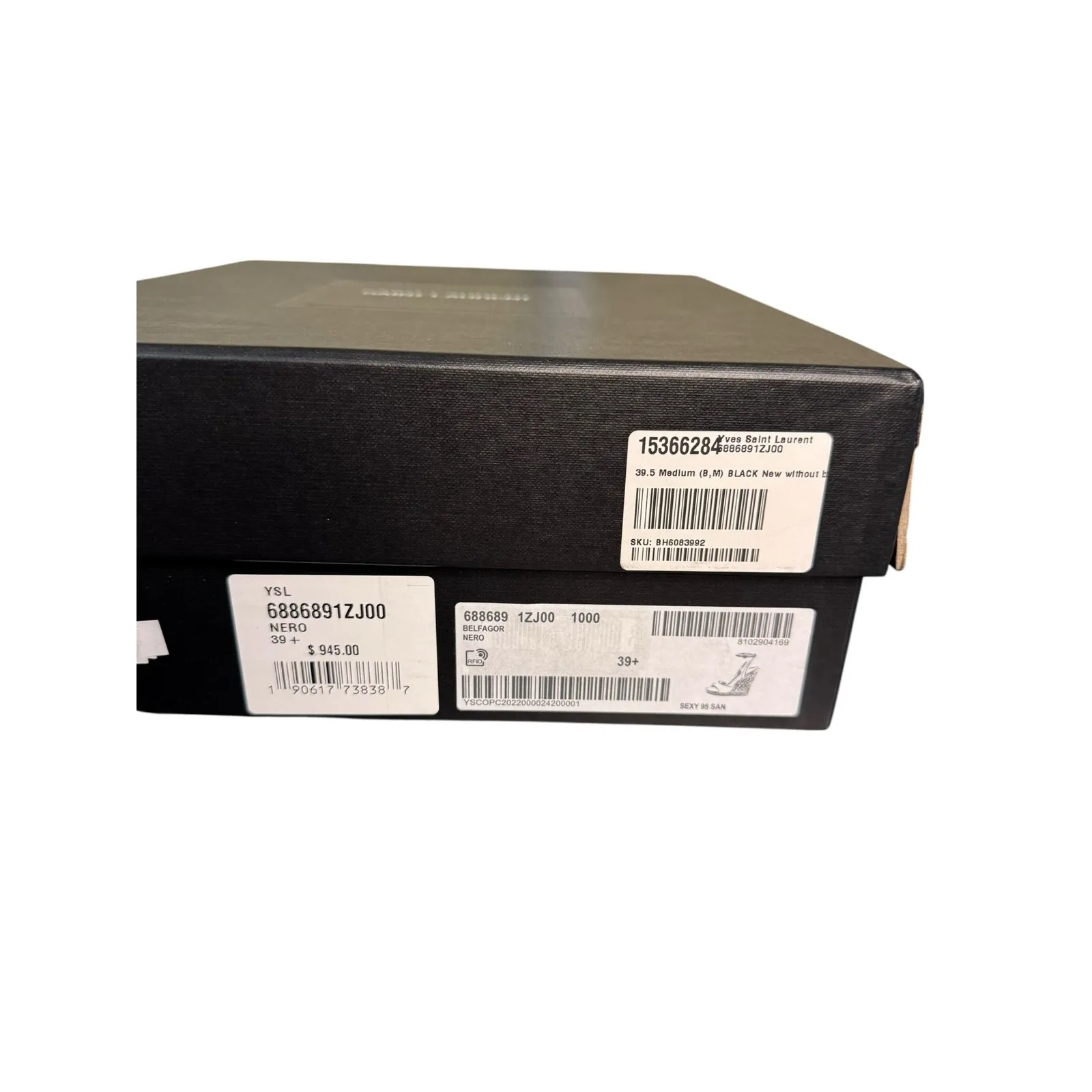 Saint Laurent NIB Paloma Leather Espadrille Wedges in Black Size 39.5 - Image 14