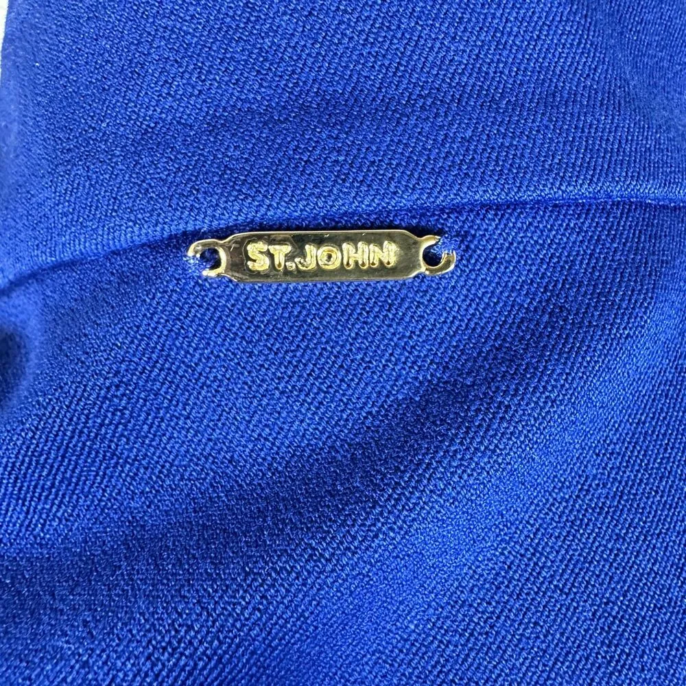 St. John Sport Essentials Royal Blue Full Zip Cropped Drawstring Waist Jacket 6 - Image 7