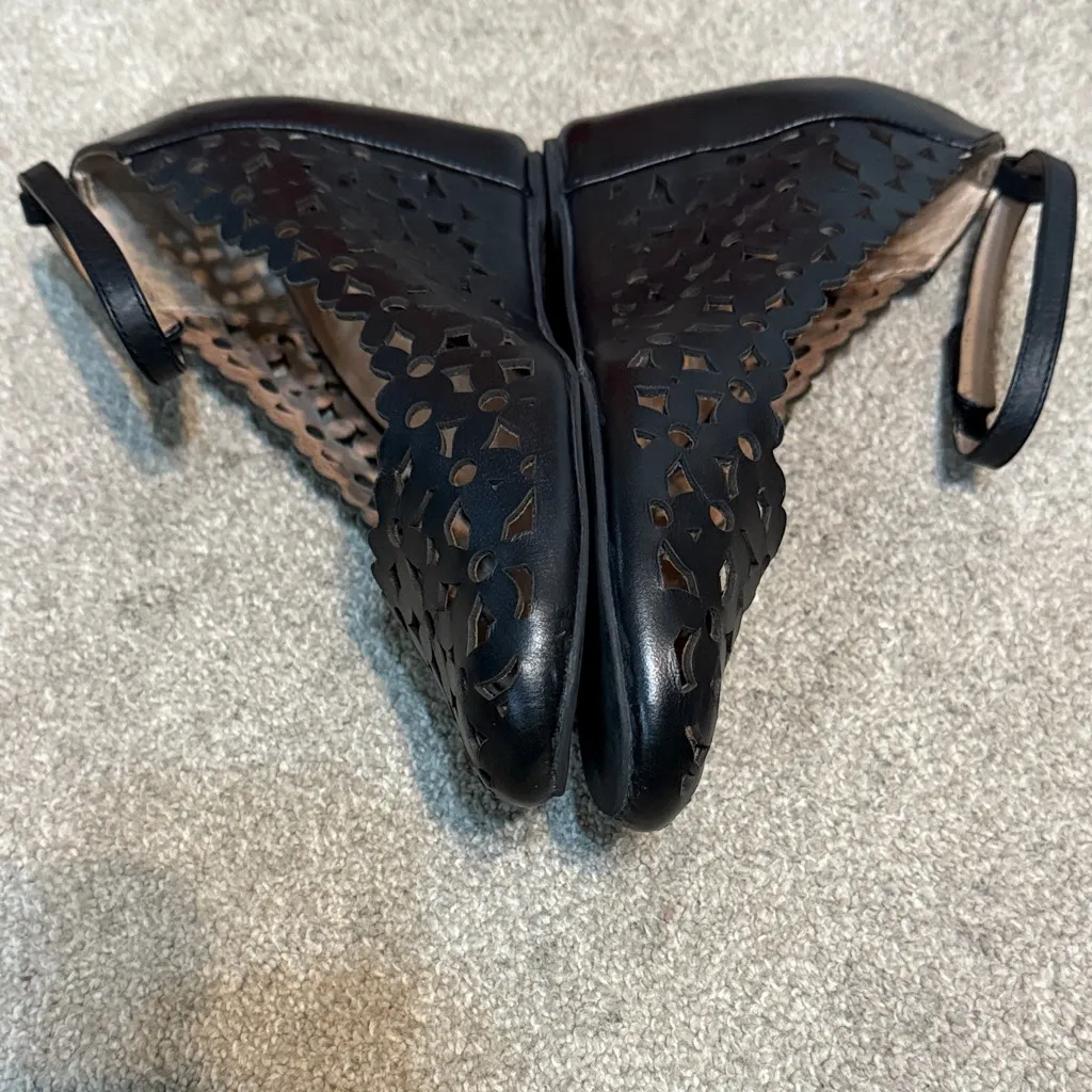 Woman’s Havana Jeffrey Campbell Collab Black Wedge Shoes Size 8 Elegant - Image 10