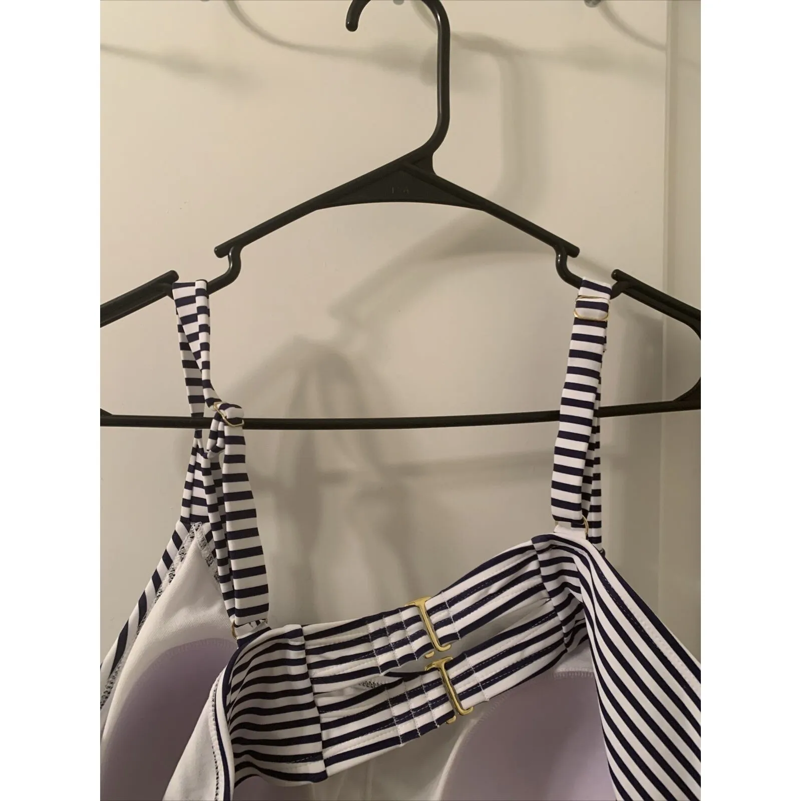 Xhiliration Women's Striped Swim Top Size 2X 20W-22W Blue White - Image 9