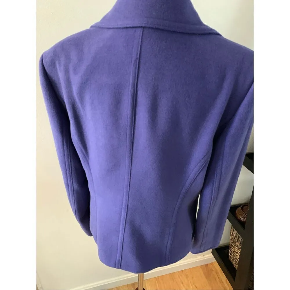 Evan picone purple pea coat jacket size 10 petite stretchy super soft - Image 4