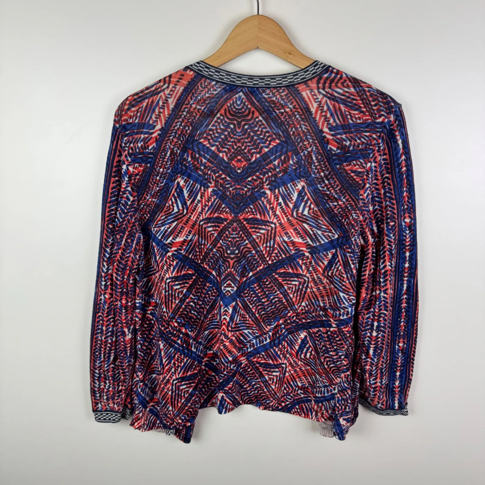 Nic + Zoe Picasso Linen Blend Cardigan Sz LP Multi Open Front‎ Lightweight Artsy - Image 7