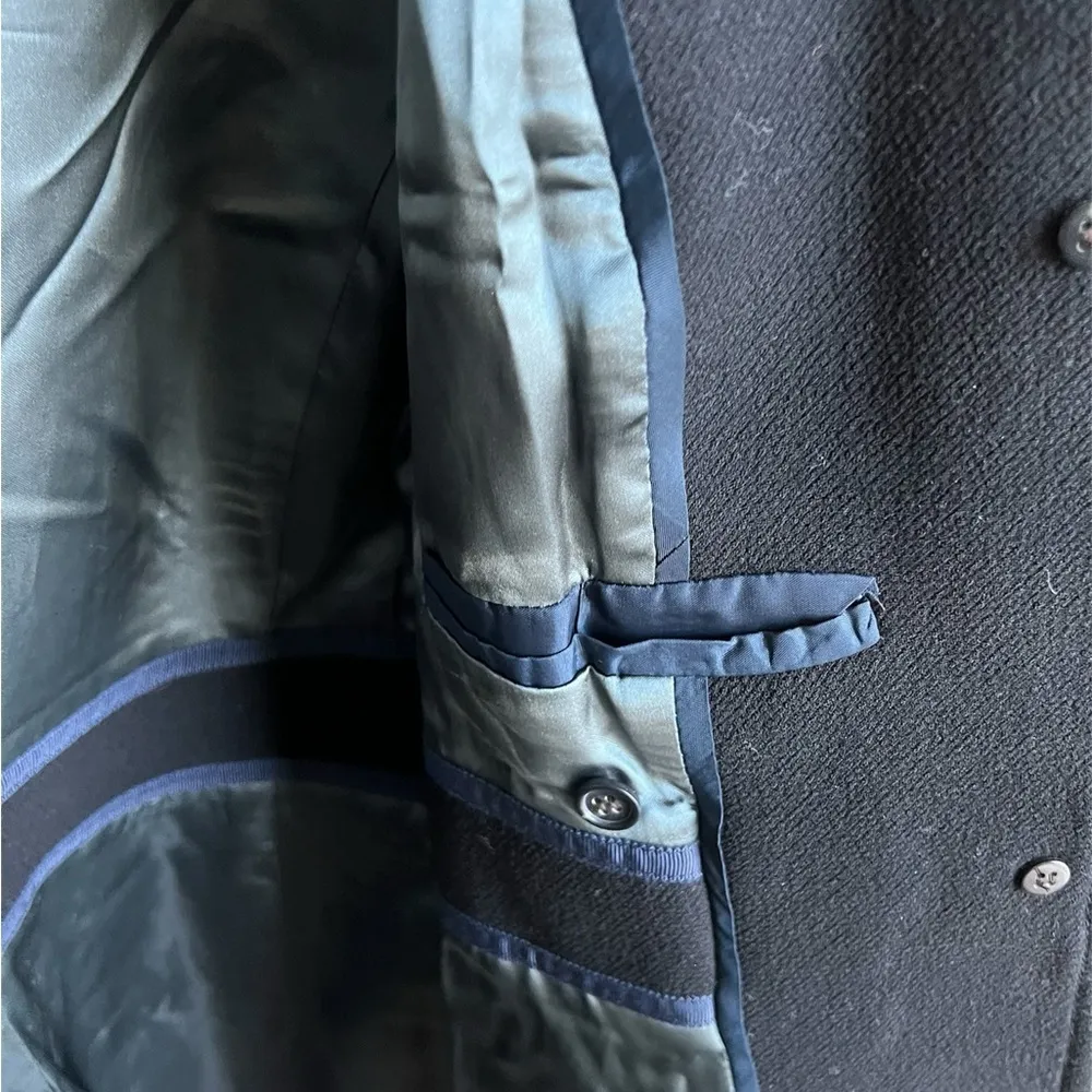 J. Crew Black Trench Coat Classic Tailored Wool - Image 2