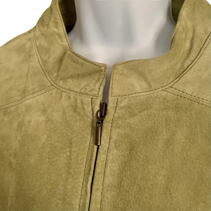 Casual Corner Annex Suede Leather Jacket Green Size 1X - Image 5