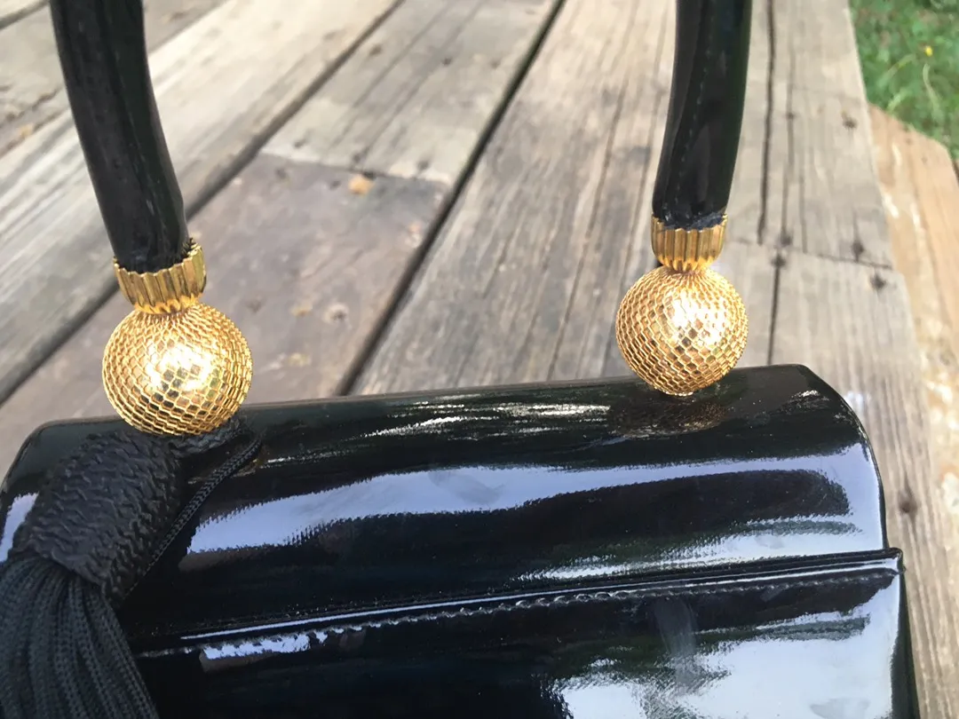 Classy Black Shine Rectangular Bag - Image 9