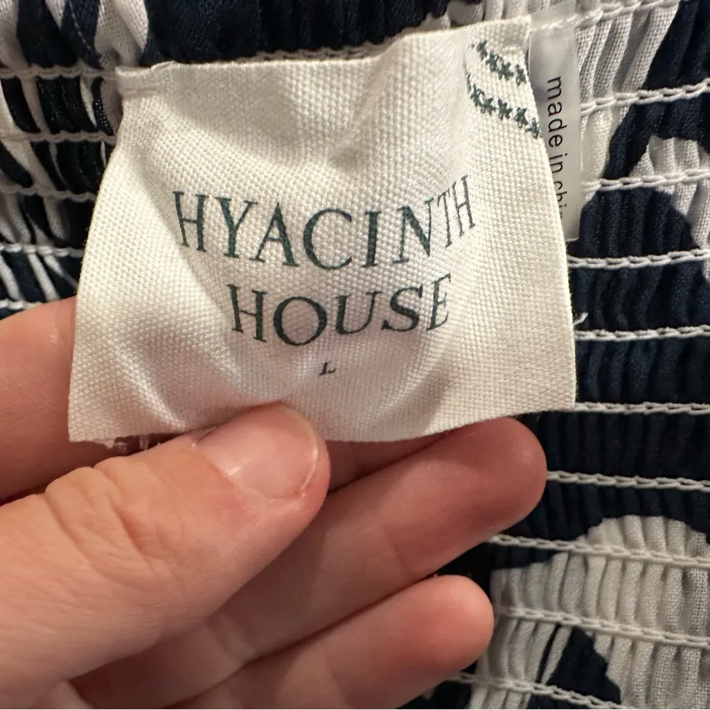 Hyacinth House Tuckernuck Navy White Wilhelmina Dress Large L NEW Blue - Image 7