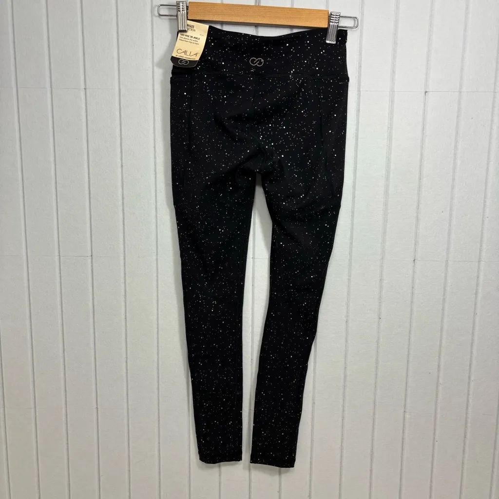 CALIA by Carrie Underwood Mid Rise 7/8 Ankle Speckled Black Leggings size XS - Image 4
