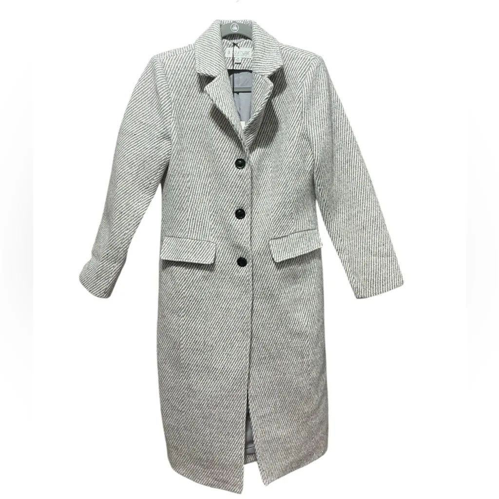 B. COATURE Long Coat M 19” P2P Gray/White NWT Gray Size M - Image 2