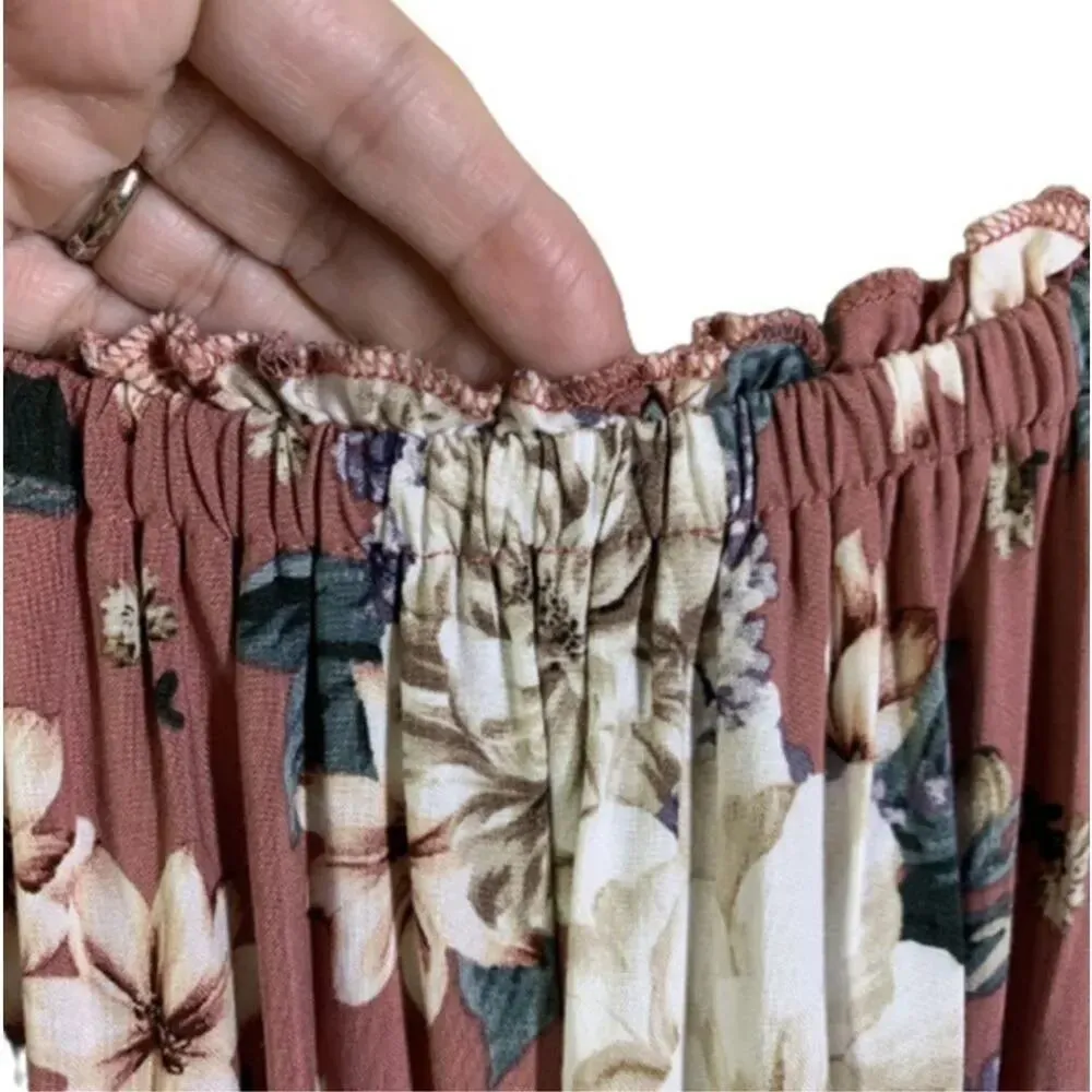 TORRID Midi Challis Off-Shoulder Pink Floral Dress Size 2X MSRP $70 - Image 9