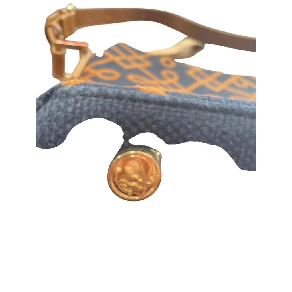 Spartina 449 Womens Brown Black Linen Leather Shoulder Handbag KU 8930 - Image 5