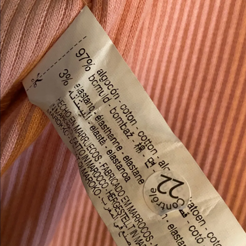 Zara Coral Ribbed Crop Top - Image 5