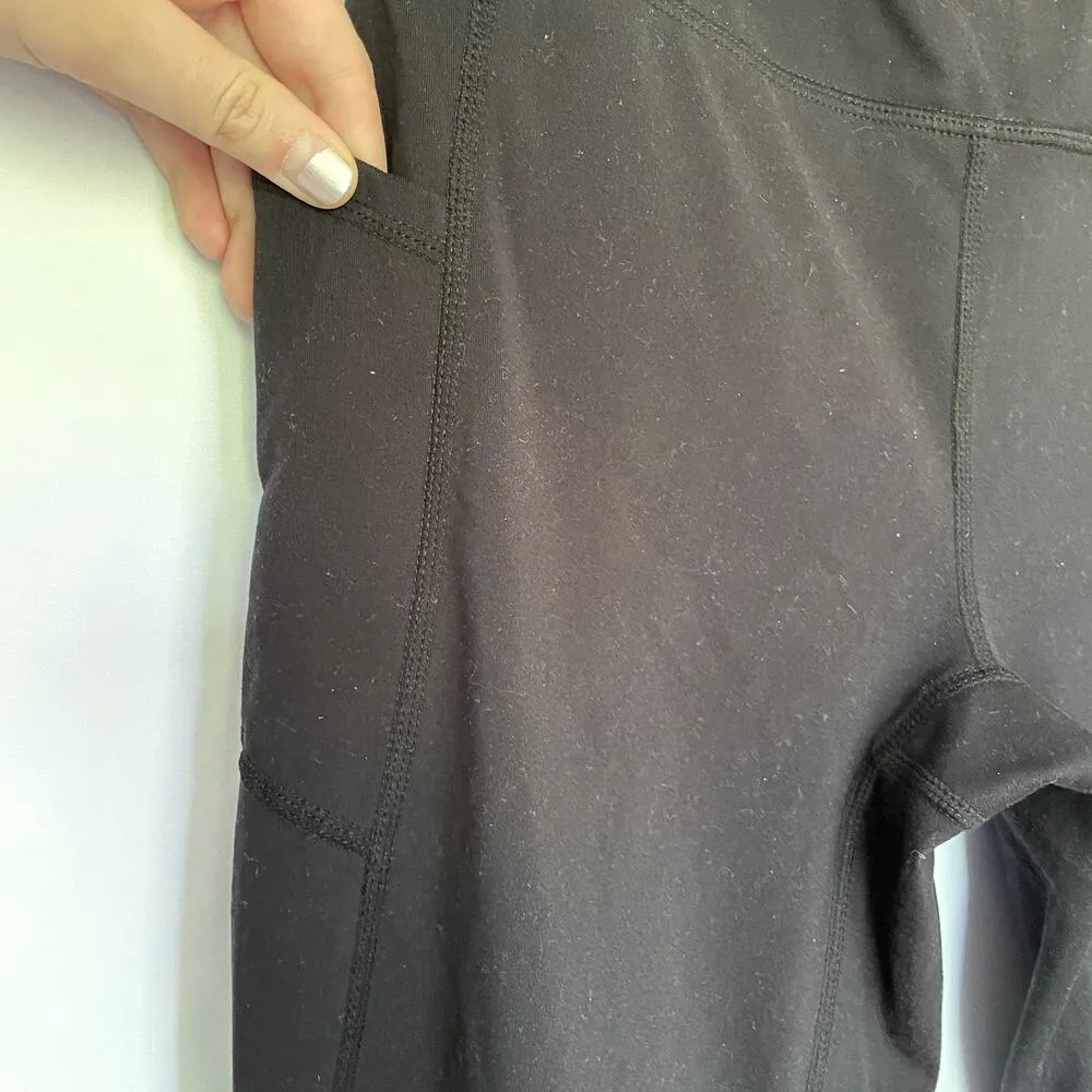 Gaiam black workout leggings flare leg pockets casual athleisure women's size S - Image 3