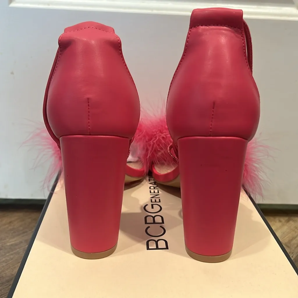 *Brand New* BCBGeneration Passion Pink Fluffy Heel, Size 8.5M - Image 4