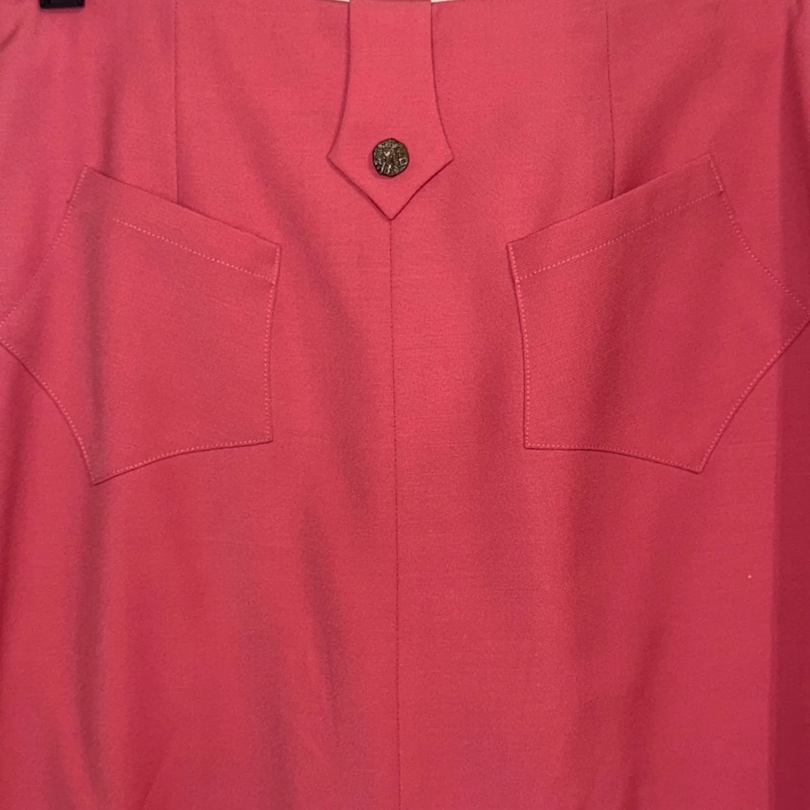 CHRISTIAN LACROIX BAZAR Vintage Salmon Pink Pleated Button Detail Mini Skirt 6 - Image 6