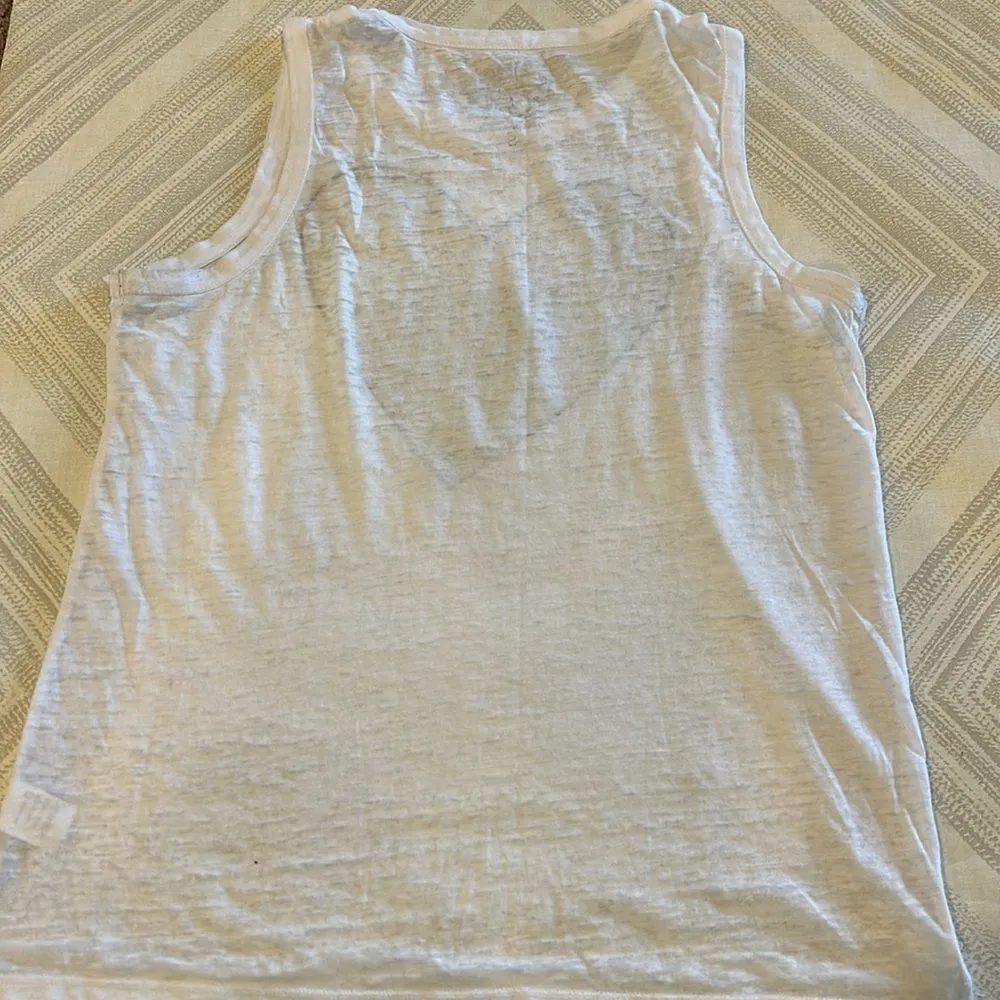 Chaser Women’s Sheer White Tank Top with Metallic Gold Heart - Size S - Image 8