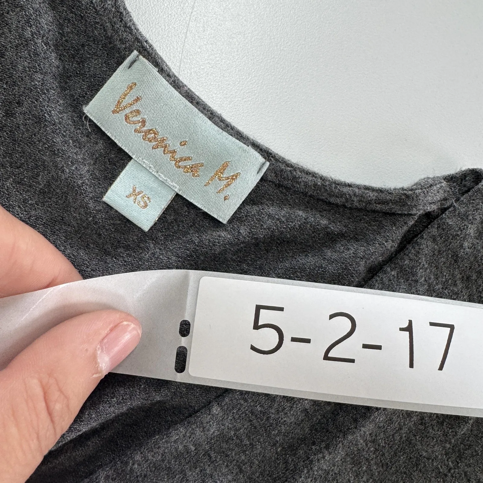 Veronica M Dress Womens Extra Small Gray‎ Long Sleeve V Neck Stretch Knit USA Gray Size XS - Image 3