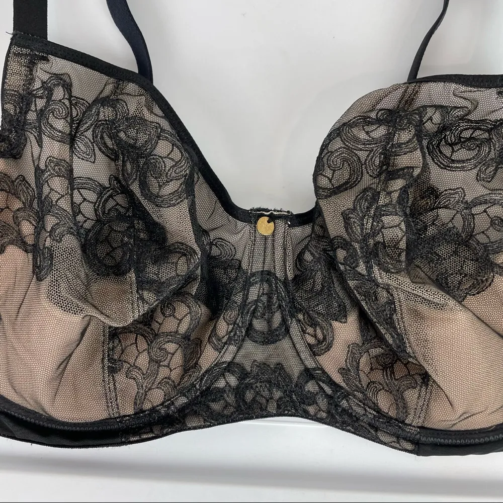 Natori Black Lace Mesh Underwire Bra Sz 42DD - Image 5