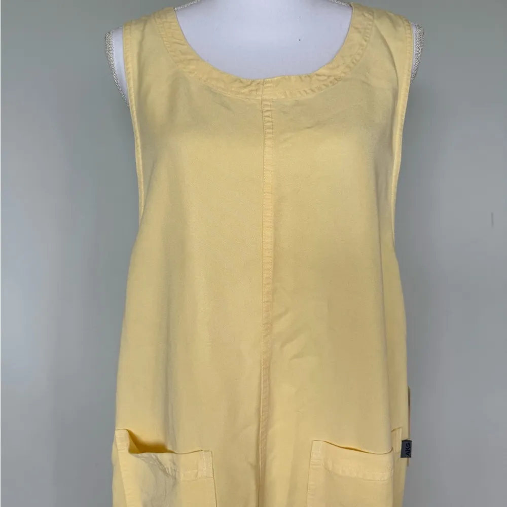 Vintage NWT light yellow chore maxi dress | large | Pockets - Image 2