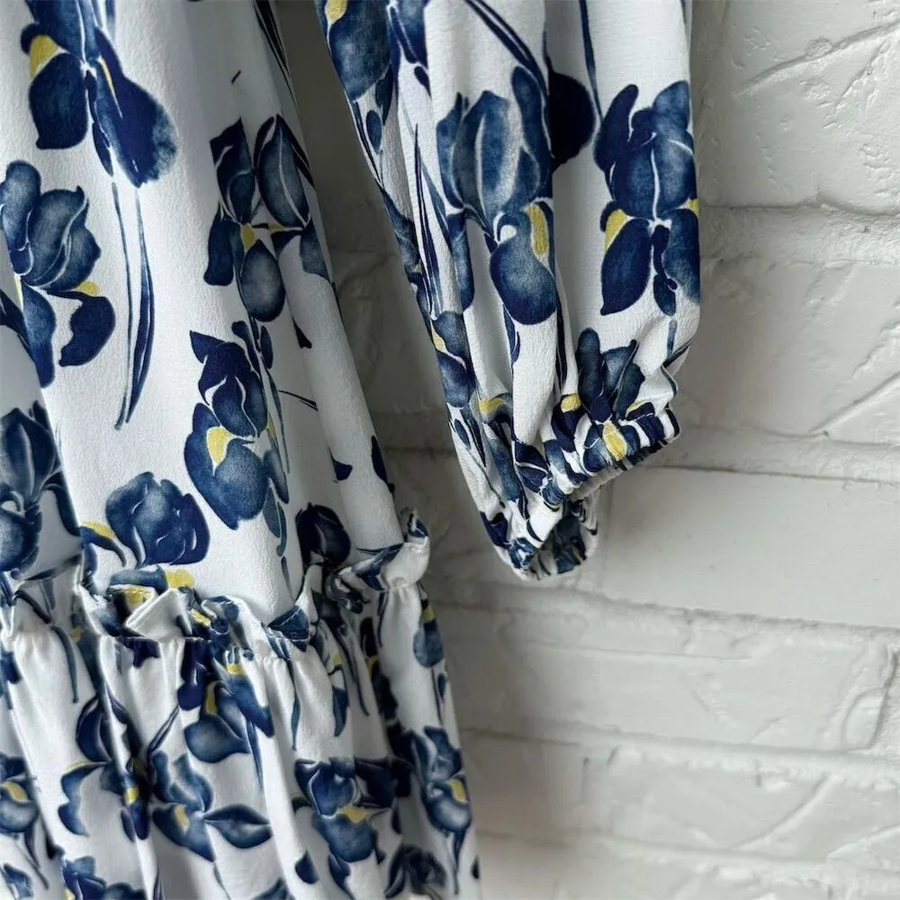 Jason Wu Women's Silk Floral Ruffle Mini Dress Size 8 Multicolor Party - Image 8