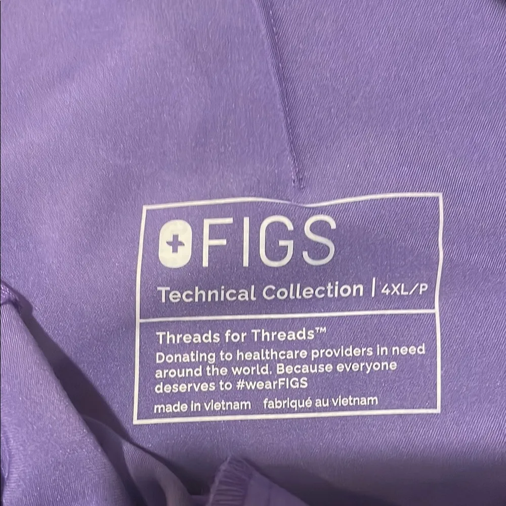 Women’s New Figs High Waisted Yola W Yoga Scrub Pants Amethyst Purple Size 4XLP - Image 6