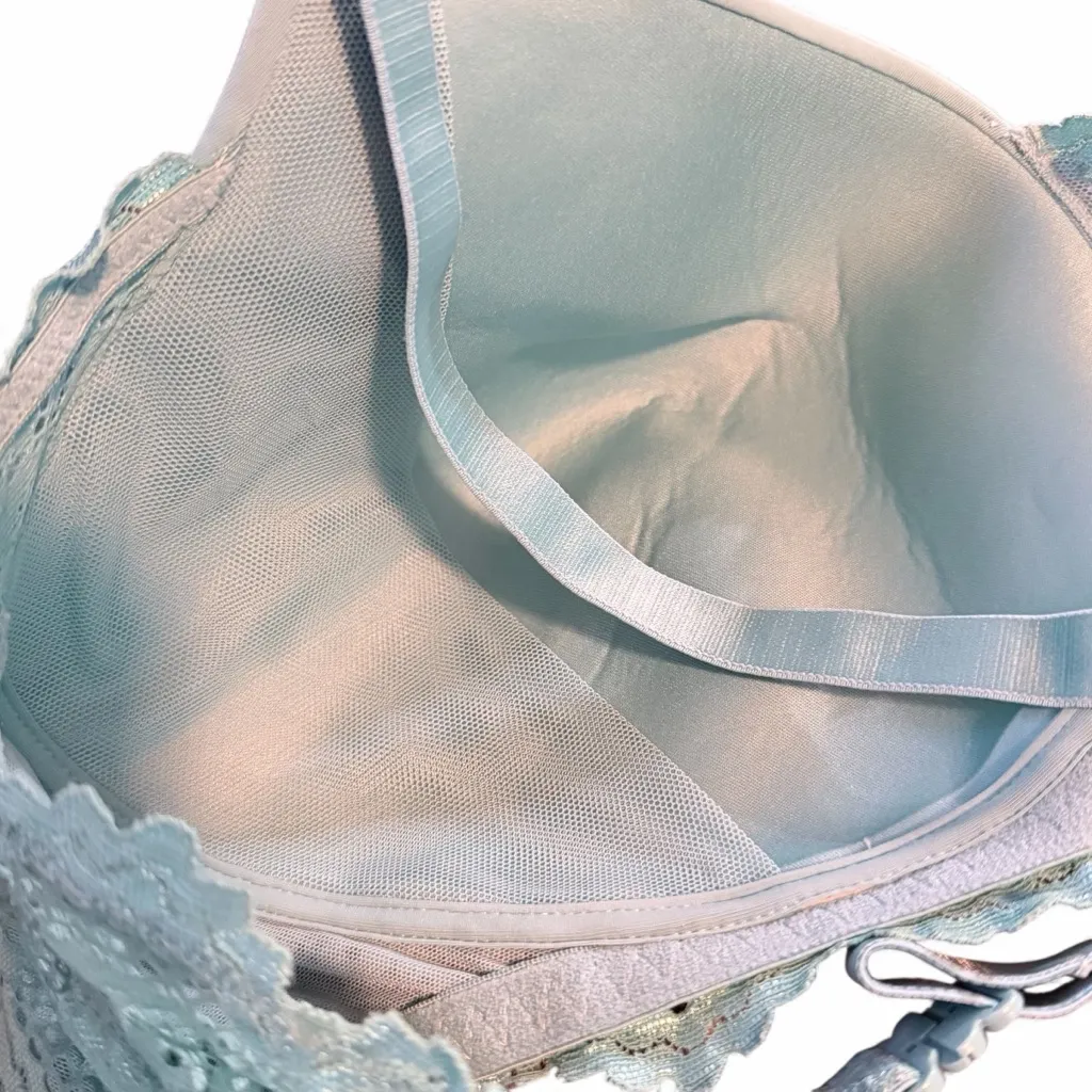 Adore Me balconette moulded cup bra with lace trim and modular straps size 38DDD - Image 8