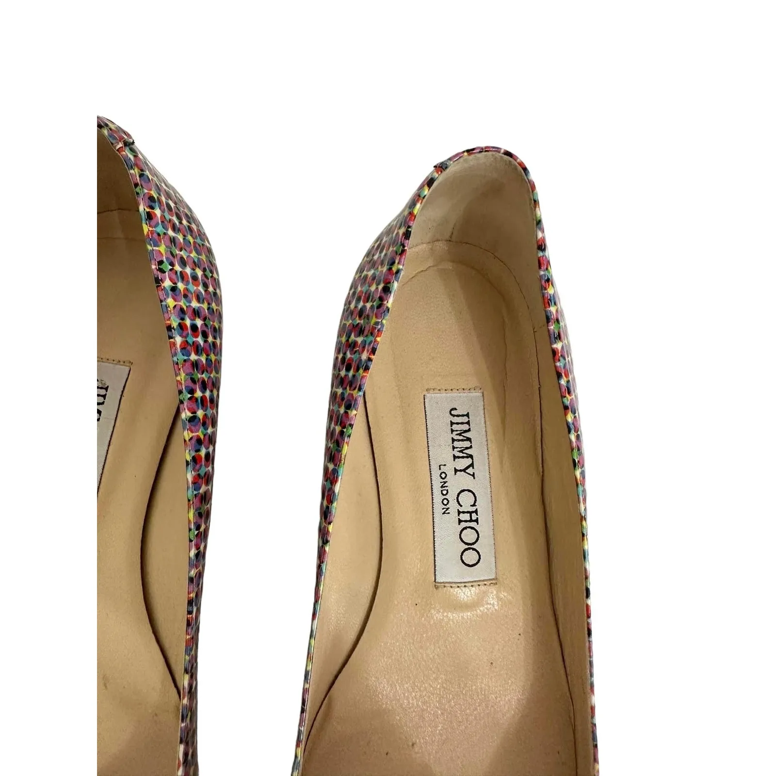 Jimmy‎ Choo Attila Patent Pointed Toe Ballet Flat Shoes Multicolor EU 36.5 - Image 5