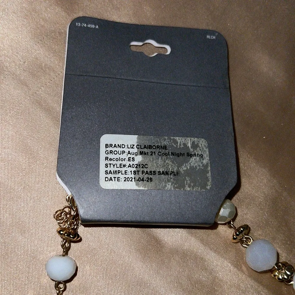 Liz Claiborne Long Beaded Statement Necklace - Image 4