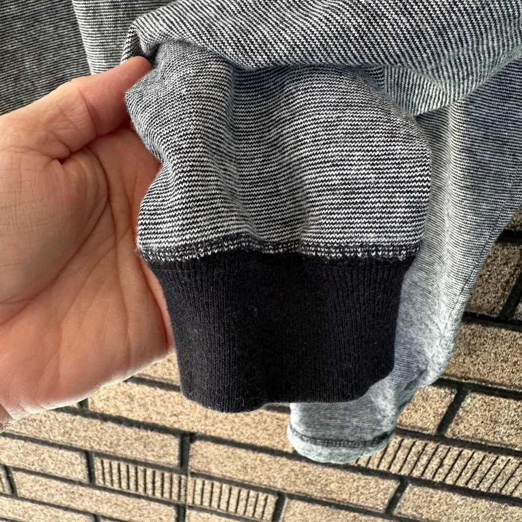 Vintage Cherokee Striped Gray Sweatshirt with Shoulder Pads Size L – Made in USA - Image 4