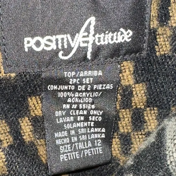 Women's Positive Attitude Cropped Sweater SW Pattern‎ Size 12 Great Condition Gold - Image 3