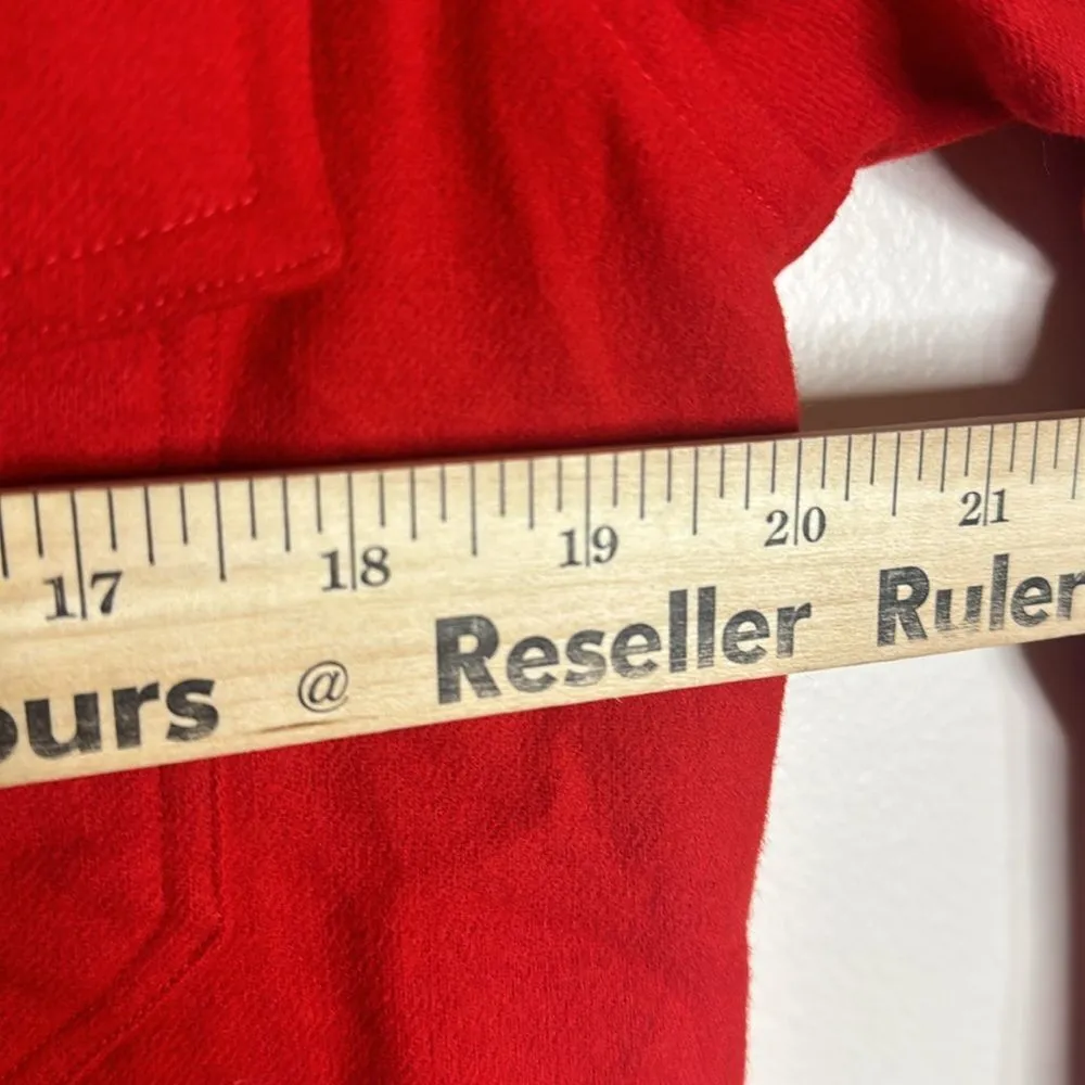 Vintage Western Pendleton Wool Red Button Up Shirt size Medium made in USA - Image 5