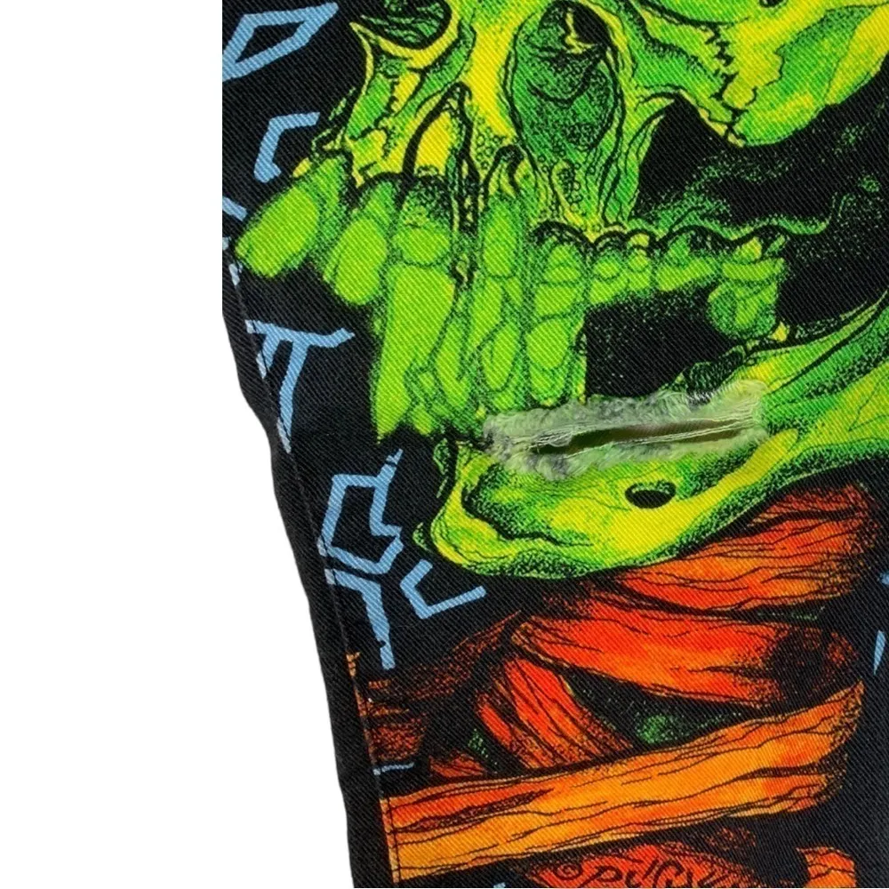 R13 Kate Low Rise Slim Straight Leg Limited Edition Metallica Jeans Size 27 - Image 8