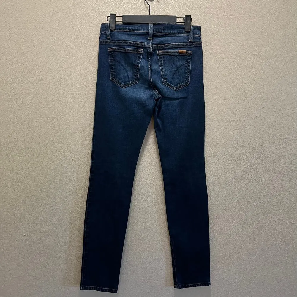 Joe's Straight Leg Jeans Blue Denim Cotton Stretch Mid-Rise Dark Wash Sz 25 - Image 3
