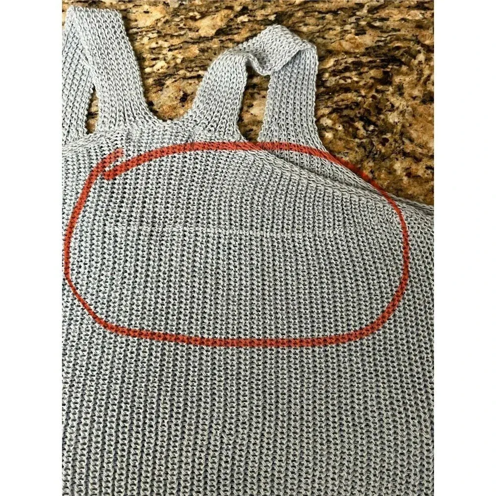 Jolie And Joy Light Blue Vneck Cropped Pullover Crochet Top M Boho Beach Peasent Size M - Image 10