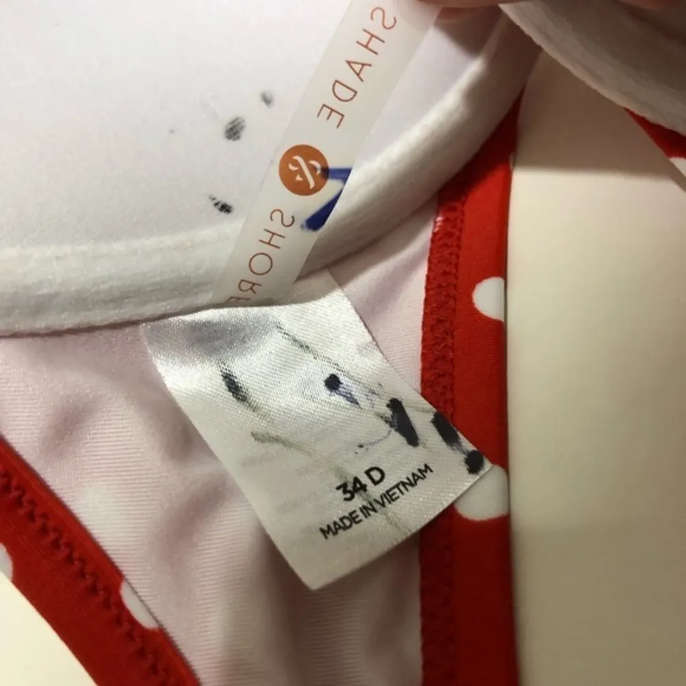 NWOT Red White Polka Dot Ruffle Trim Bikini Underwire Top Bottoms Swimsuit Set - Image 6