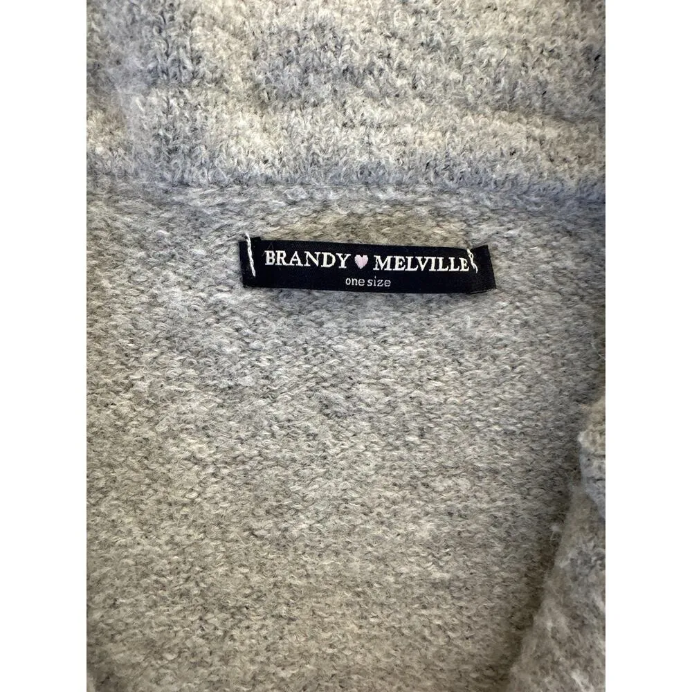Brandy Melville - Kennedy Open Front Knit Cardigan Coat in Gray - Image 2